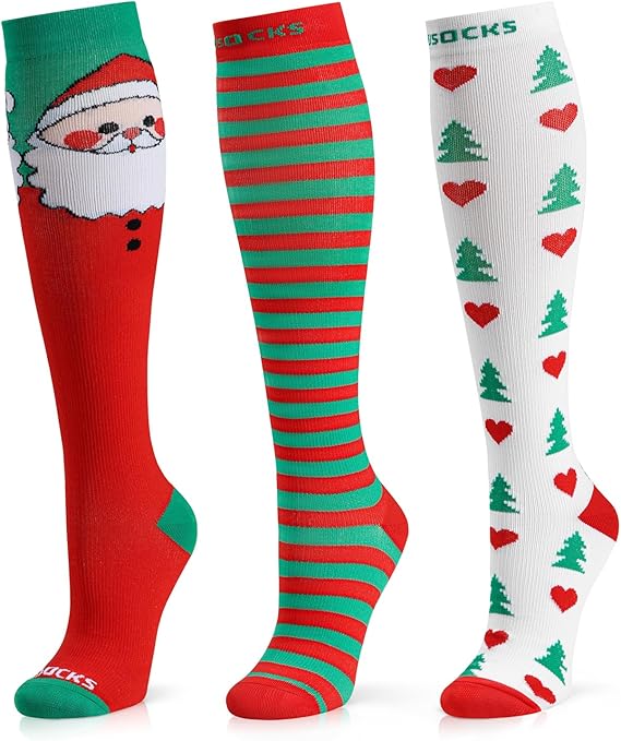 08 Christmas - 3 Pairs Medical Compression Socks (20-30 mmHg)