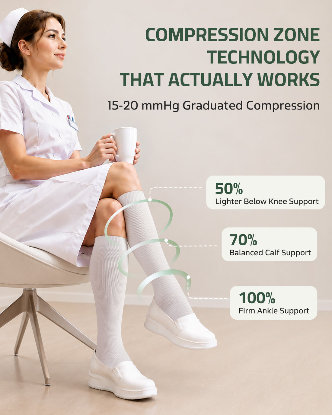Eucalyptus Lyocell Compression Socks 15-20 mmHg Red/Brown [2 Pairs]