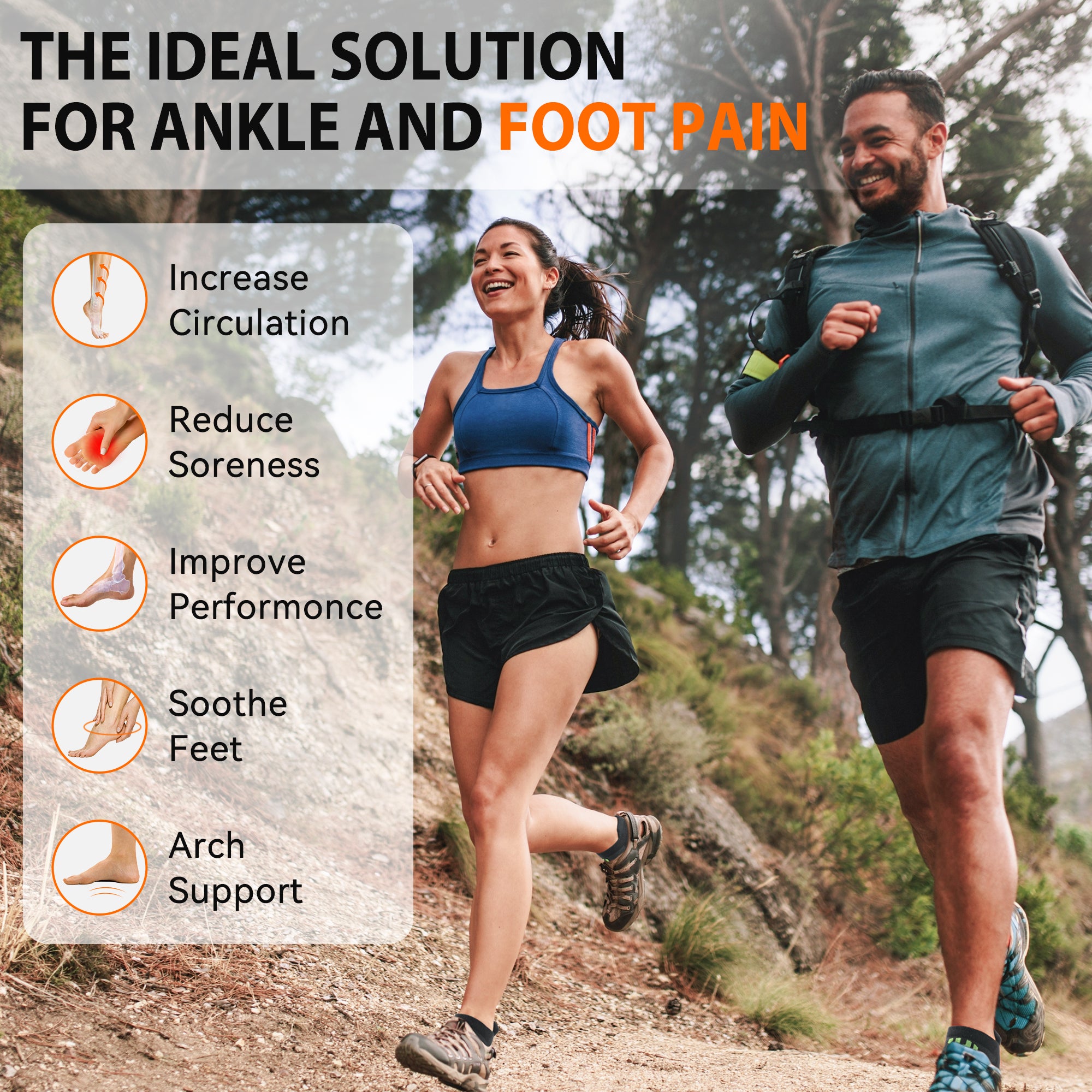 6 Pairs Low Cut Running Socks - White/Grey