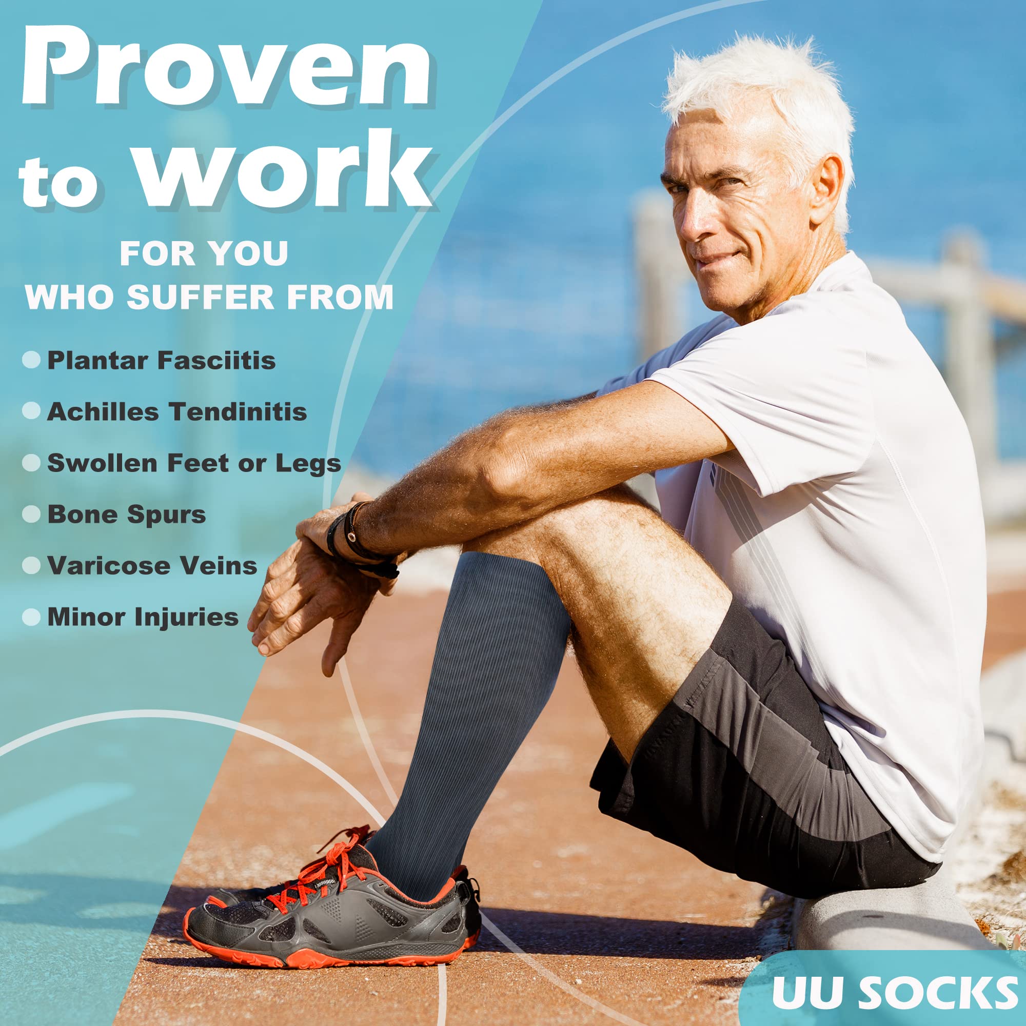 04 Black/Gray/Dark Blue - Medical Compression Socks (20-30 mmHg)