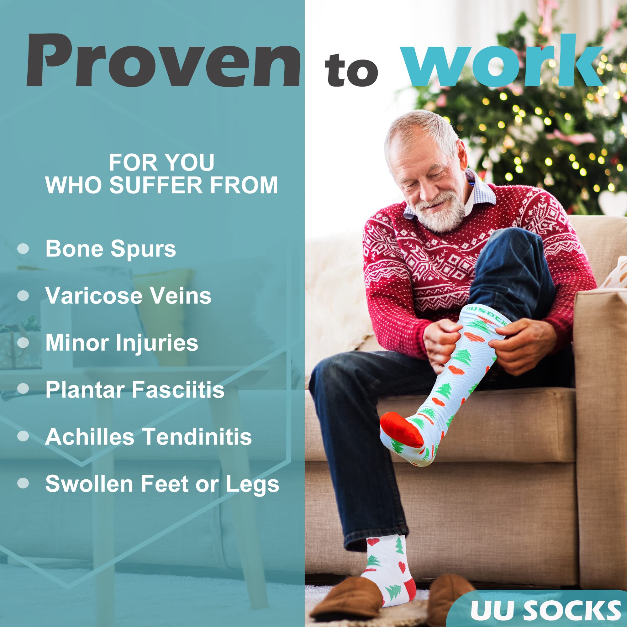 08 Christmas - 3 Pairs Medical Compression Socks (20-30 mmHg)